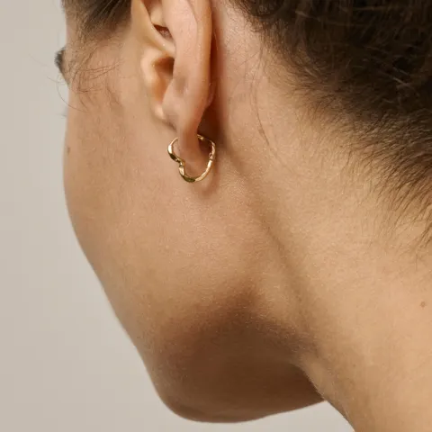 Enamel Organic Heart Small øreringe i forgyldt sølv