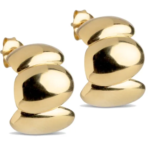 Enamel Melia Chunky halvcreoler i forgyldt sølv