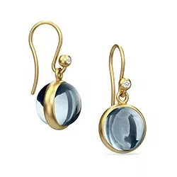 Julie Sandlau PRIME øreringe i sølv med 22 karat forgyldning hvid zirkon blå krystal