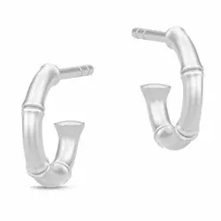10 mm Julie Sandlau Bamboo creoler i satinrhodineret sterlingsølv