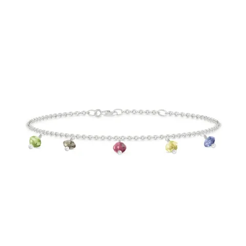 ID Fine IDB013SLMULTI Ibiza armbånd i sølv grøn peridot røgfarvet kvarts rød rhodolit lemon topas blå iolit