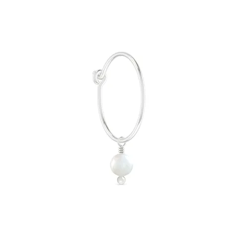 ID Fine IDH049SLWHITE Ibiza 1/2 par mini hoops i sølv