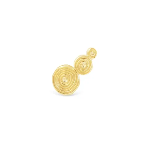 ID Fine IDS070GDRIGHT Coil Triple 1/2 par øreringe i forgyldt sølv