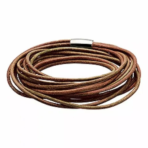 brun læderarmbånd i læder 18,0 cm x 15,0 mm