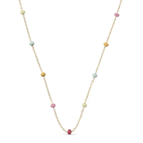 Enamel Lola Bold Rainbow halskæde i forgyldt sølv multifarvet emalje