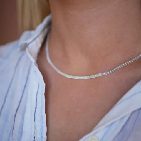 Enamel Caroline halskæde i sølv
