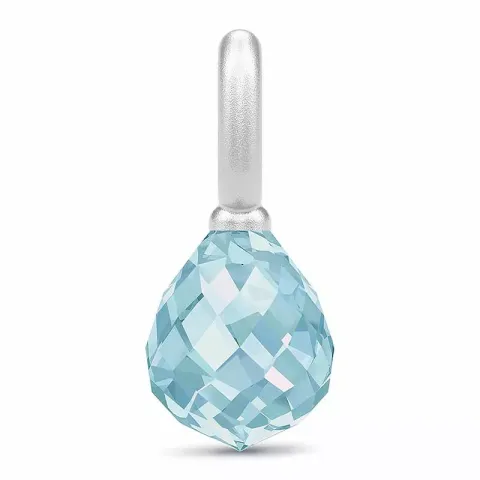 Julie Sandlau Evening Dew dråbeformet vedhæng i satinrhodineret sterlingsølv blå krystal