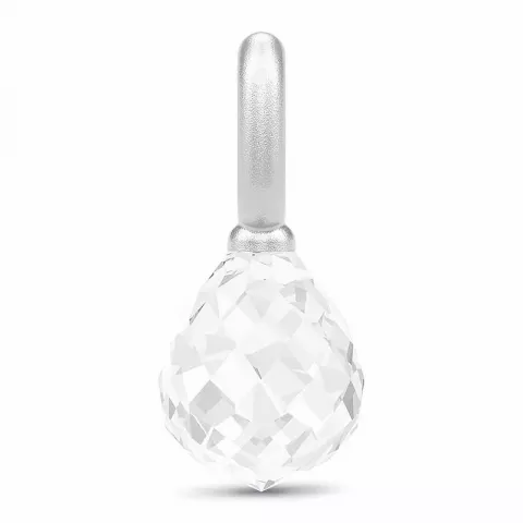 lille Julie Sandlau dråbeformet krystal vedhæng i satinrhodineret sterlingsølv hvid krystal