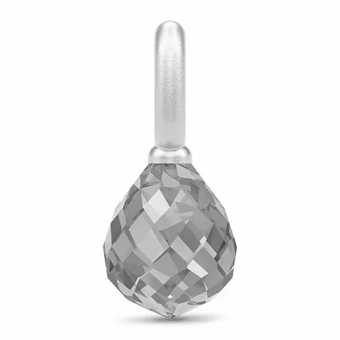 Julie Sandlau dråbeformet krystal vedhæng i satinrhodineret sterlingsølv grå krystal