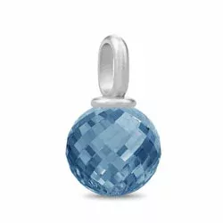 Julie Sandlau blå vedhæng i satinrhodineret sterlingsølv blå krystal