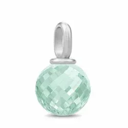 Julie Sandlau grønt vedhæng i satinrhodineret sterlingsølv lysegrøn krystal
