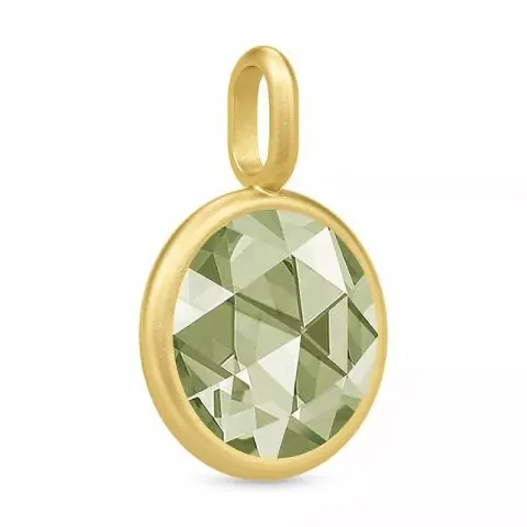 10 mm julie sandlau rundt vedhæng i forgyldt sølv grønne spinel sten 