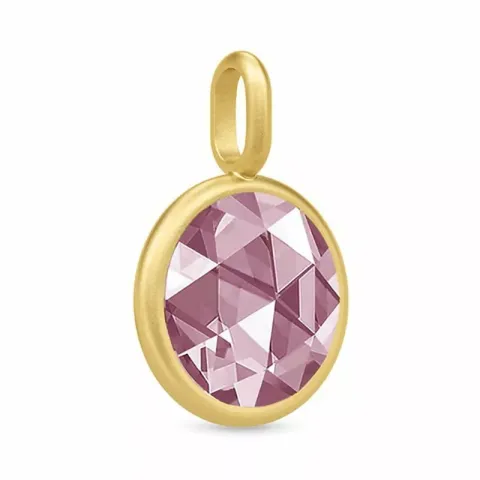 10 mm Julie Sandlau rundt zirkon vedhæng i forgyldt sølv lilla zirkon