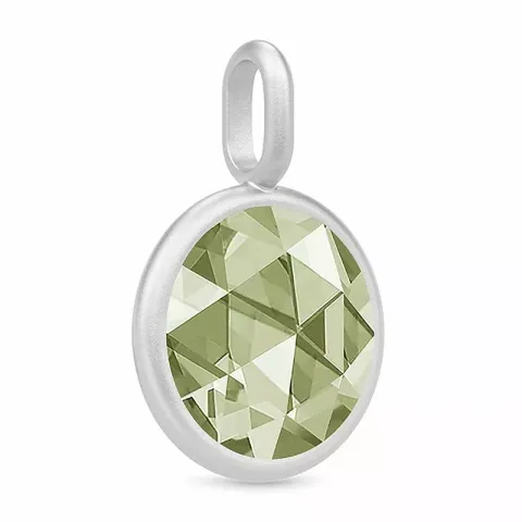 10 mm julie sandlau rundt vedhæng i satinrhodineret sterlingsølv grønne spinel sten