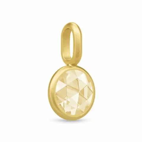 6 mm julie sandlau rundt zirkon vedhæng i forgyldt sølv gule zirkoner