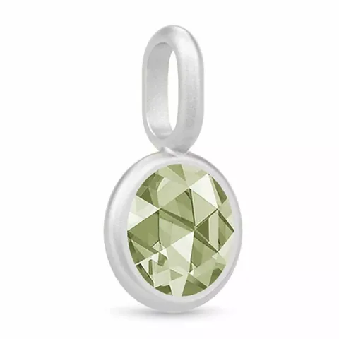 6 mm julie sandlau rundt vedhæng i satinrhodineret sterlingsølv grønne spinel sten 