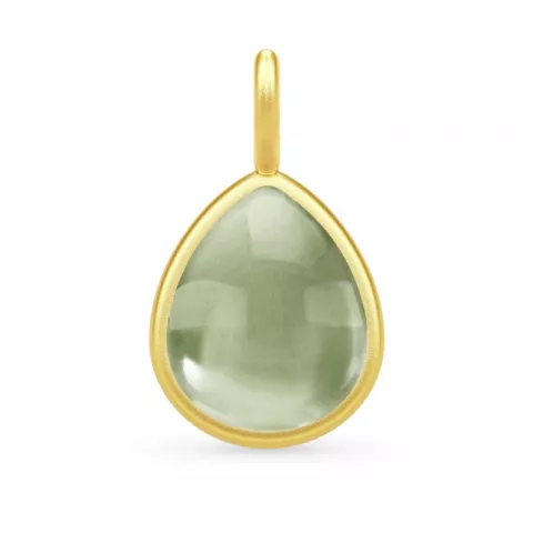 Julie Sandlau grønt krystal vedhæng i forgyldt sølv grøn krystal