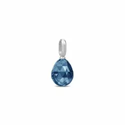 Julie Sandlau dråbe vedhæng i satinrhodineret sterlingsølv blå krystal