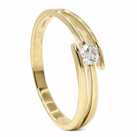 Diamant guld guldring i 9 karat guld 0,15 ct