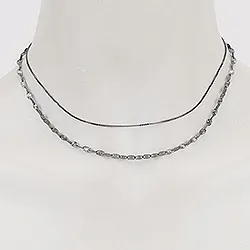 RebekkaRebekka Lyra necklace halskæde i sort rhodineret sølv