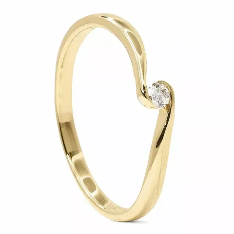 Smal diamant guld ring i 9 karat guld 0,05 ct