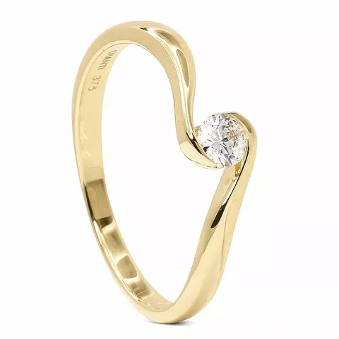 Diamant guld ring i 9 karat guld 0,15 ct