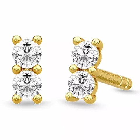 små Julie Sandlau Lucia zirkon øreringe i forgyldt sølv hvid zirkon
