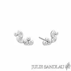 Julie Sandlau Treasure blomst øreringe i satinrhodineret sterlingsølv hvid zirkon