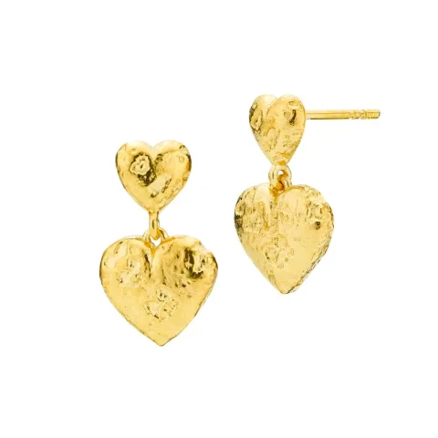Izabel Camille Angel hjerte øreringe i forgyldt sølv