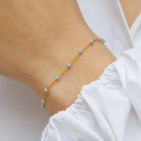 Enamel Lola Sky armbånd i forgyldt sølv lyseblå emalje