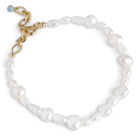 Enamel Pearlie perle armbånd i forgyldt sølv