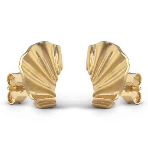 Enamel Mini Wave øreringe i forgyldt sølv