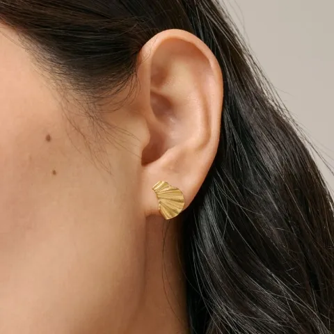 Enamel Mini Wave øreringe i forgyldt sølv