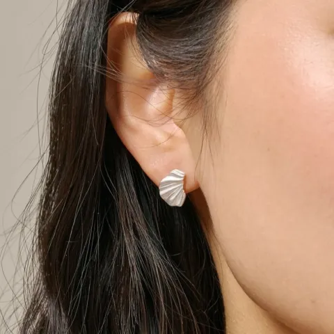 Enamel Mini Wave øreringe i sølv