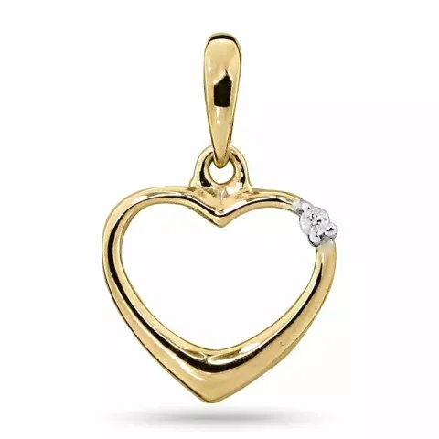 Kollektionsprøve hjerte vedhæng i 9 karat guld