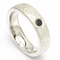 Kollektionsprøve sort diamant ring i sølv
