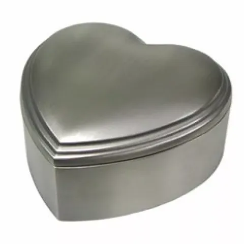 Dåbsgaver: smykkeskrin 12 x 12 cm til piger i fortinnet 