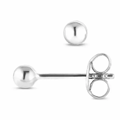 Kollektionsprøve kugle ørestikker i 9 karat hvidguld