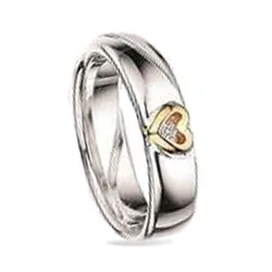 Kollektionsprøve diamant ring i sølv og alm. guld