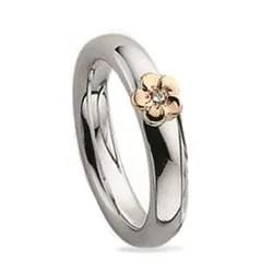 Kollektionsprøve diamant ring i sølv og alm. guld