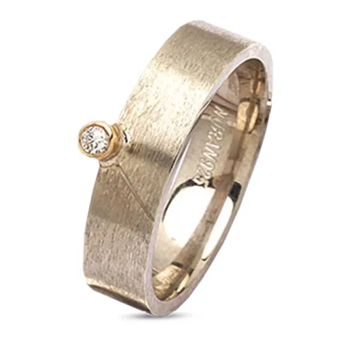 Kollektionsprøve zirkon ring i sølv og alm. guld