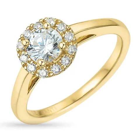 Kollektionsprøve zirkon ring i 9 karat guld