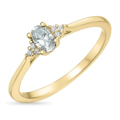 Kollektionsprøve zirkon ring i 9 karat guld