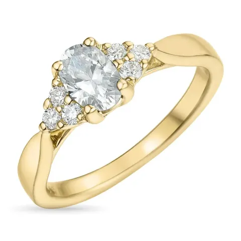 Kollektionsprøve zirkon ring i 9 karat guld