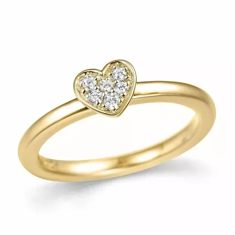 Kollektionsprøve diamant hjertering i 14 karat guld 0,084 ct