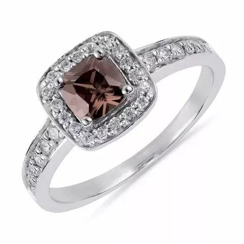 Kollektionsprøve mørkerød zirkon ring i sølv