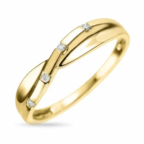 Kollektionsprøve abstrakt diamant ring i 9 karat guld 0,03 ct