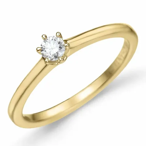Kollektionsprøve diamant solitairering i 14 karat guld 0,12 ct