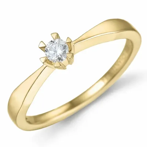 Kollektionsprøve diamant solitairering i 14 karat guld 0,14 ct