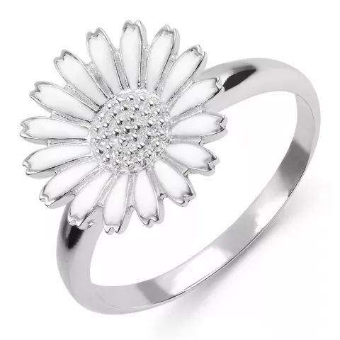 Kollektionsprøve marguerit ring i rhodineret sølv